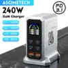 240W Digital GaN Charger 140W USB Type C Fast Charging Station for IPhone Samsung Xiaomi MacBook Laptops